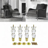 Maxbell 4x Cabinet Feet Modern Replacement Couch Feet for Bed Coffee Table Footstool 6x15cm