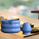 Maxbell Matcha Whisk Set Accessories Craft Tea Ceremony Matcha Bowl and Whisk Holder Blue