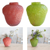 Maxbell Strawberry Vase Decorative Cute Mini Flower Vase for Kitchen Desk TV Cabinet Pink