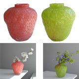 Maxbell Strawberry Vase Decorative Cute Mini Flower Vase for Kitchen Desk TV Cabinet Pink