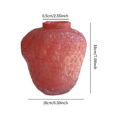 Maxbell Strawberry Vase Decorative Cute Mini Flower Vase for Kitchen Desk TV Cabinet Pink