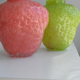Maxbell Strawberry Vase Decorative Cute Mini Flower Vase for Kitchen Desk TV Cabinet Pink