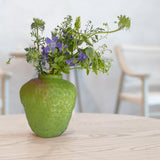 Maxbell Strawberry Vase Decorative Cute Mini Flower Vase for Kitchen Desk TV Cabinet Green