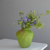 Maxbell Strawberry Vase Decorative Cute Mini Flower Vase for Kitchen Desk TV Cabinet Green