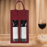Maxbell Wine Bottle Gift Bag Reusable with Handles Wine Bag for Party Wedding Dinner Wine red