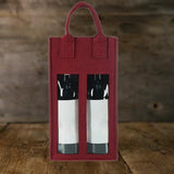 Maxbell Wine Bottle Gift Bag Reusable with Handles Wine Bag for Party Wedding Dinner Wine red