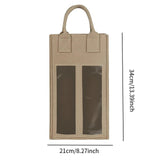 Maxbell Wine Bottle Gift Bag Reusable with Handles Wine Bag for Party Wedding Dinner Beige