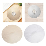 Maxbell Round Woven Placemat PVC Table Mat for Dining Table Countertop Table Setting Golden