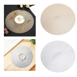 Maxbell Round Woven Placemat PVC Table Mat for Dining Table Countertop Table Setting Golden