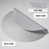 Maxbell Round Woven Placemat PVC Table Mat for Dining Table Countertop Table Setting Silver