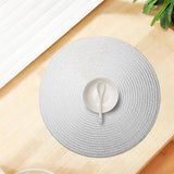 Maxbell Round Woven Placemat PVC Table Mat for Dining Table Countertop Table Setting Silver