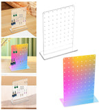 Maxbell Ear Studs Display Rack 72 Holes Earring Stud Storage Holder for Bedroom Shop Transparent