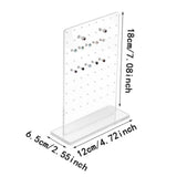 Maxbell Ear Studs Display Rack 72 Holes Earring Stud Storage Holder for Bedroom Shop Transparent