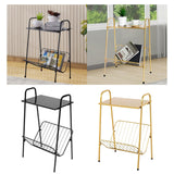 Maxbell Metal Side Table Modern Indoor Plants Holder for Bedroom Balcony Small Space Gold