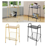 Maxbell Metal Side Table Modern Indoor Plants Holder for Bedroom Balcony Small Space Gold