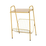 Maxbell Metal Side Table Modern Indoor Plants Holder for Bedroom Balcony Small Space Gold