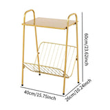 Maxbell Metal Side Table Modern Indoor Plants Holder for Bedroom Balcony Small Space Gold