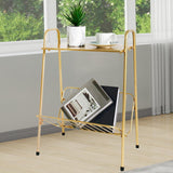 Maxbell Metal Side Table Modern Indoor Plants Holder for Bedroom Balcony Small Space Gold