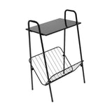 Maxbell Metal Side Table Modern Indoor Plants Holder for Bedroom Balcony Small Space Black
