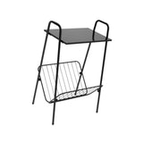 Maxbell Metal Side Table Modern Indoor Plants Holder for Bedroom Balcony Small Space Black