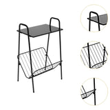 Maxbell Metal Side Table Modern Indoor Plants Holder for Bedroom Balcony Small Space Black