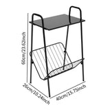Maxbell Metal Side Table Modern Indoor Plants Holder for Bedroom Balcony Small Space Black