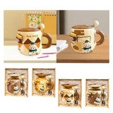 Maxbell Ceramic Coffee Mug Lovely Animal Breakfast Cup for Latte Birthday Gift Style A