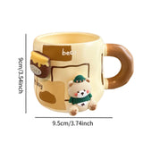 Maxbell Ceramic Coffee Mug Lovely Animal Breakfast Cup for Latte Birthday Gift Style A