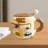 Maxbell Ceramic Coffee Mug Lovely Animal Breakfast Cup for Latte Birthday Gift Style A
