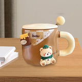 Maxbell Ceramic Coffee Mug Lovely Animal Breakfast Cup for Latte Birthday Gift Style B