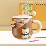 Maxbell Ceramic Coffee Mug Lovely Animal Breakfast Cup for Latte Birthday Gift Style B