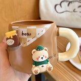 Maxbell Ceramic Coffee Mug Lovely Animal Breakfast Cup for Latte Birthday Gift Style B