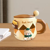 Maxbell Ceramic Coffee Mug Lovely Animal Breakfast Cup for Latte Birthday Gift Style C