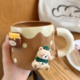 Maxbell Ceramic Coffee Mug Lovely Animal Breakfast Cup for Latte Birthday Gift Style D