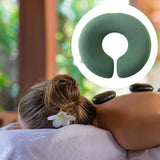 Maxbell Face Down Pillow Ergonomic Comfortable Face Cushion for Desk Office Airplane Dark Green