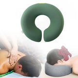 Maxbell Face Down Pillow Ergonomic Comfortable Face Cushion for Desk Office Airplane Dark Green