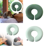 Maxbell Face Down Pillow Ergonomic Comfortable Face Cushion for Desk Office Airplane Dark Green