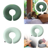 Maxbell Face Down Pillow Ergonomic Comfortable Face Cushion for Desk Office Airplane Dark Green