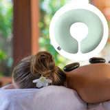 Maxbell Face Down Pillow Ergonomic Comfortable Face Cushion for Desk Office Airplane Light Green