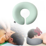 Maxbell Face Down Pillow Ergonomic Comfortable Face Cushion for Desk Office Airplane Light Green