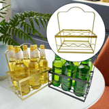 Maxbell Portable Beer Carrier 6 Bottles Drink Organizer Beer Holder for Picnic Party Gold