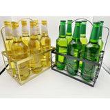 Maxbell Portable Beer Carrier 6 Bottles Drink Organizer Beer Holder for Picnic Party Gold