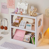 Maxbell Storage Rack Kitchen Decor Office Folding Dresser Top Desktop Desk Bookshelf 2 Layer