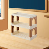 Maxbell Storage Rack Kitchen Decor Office Folding Dresser Top Desktop Desk Bookshelf 3 Layer