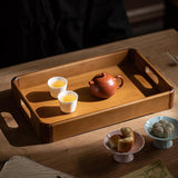 Maxbell Bamboo Serving Tray Handmade Food Storage Plate for Fruit Living Room Office
