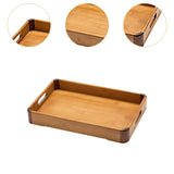 Maxbell Bamboo Serving Tray Handmade Food Storage Plate for Fruit Living Room Office
