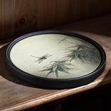 Maxbell Gongfu Tea Tray Fruit Platter Water Absorbing Round for Household Table Home