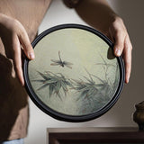 Maxbell Gongfu Tea Tray Fruit Platter Water Absorbing Round for Household Table Home