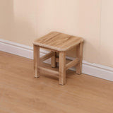 Maxbell Wooden Step Stool Change Shoe Stool Footrest for Bedside Doorway Living Room 26cmx26cmx24cm