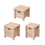 Maxbell Wooden Foot Stool with Drawer Sitting Footstool for Indoor Outdoor Home Dorm 30cmx30cmx25cm